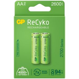 2x rechargeable batteries AA / R6 GP ReCyko 2700 Series Ni-MH 2600mAh