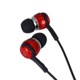 Casti EH192, Cu microfon, Negru/Rosu