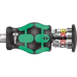 Șurubelniță compactă WERA Kraftform Kompakt Stubby Magazin 2 cu magazie internă pentru biți, 6 bucăți