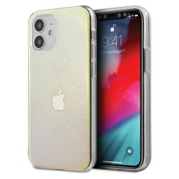 Husa Husa hardcase Guess 4G 3D Pattern pentru Apple iPhone 12 mini, efect iridescent