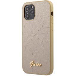 Husa Husa Piele Ecologica Guess Iridescent Love pentru Apple iPhone 12 mini, Aurie GUHCP12SPUILGLG