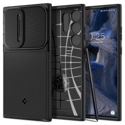 Husa Husa TPU Spigen OPTIK ARMOR pentru Samsung Galaxy S23 Ultra S918, cu protectie camera, Neagra ACS05639