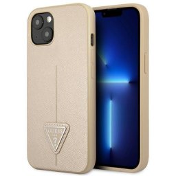Husa Guess GUHCP14MPSATLE iPhone 14 Plus 6.7" beige/beige hardcase SaffianoTriangle Logo