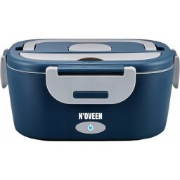 Cutii alimentare Cutie electrica pentru incalzirea pranzului NOVEEN LB745 City, inox, 3 surse de alimentare, albastru