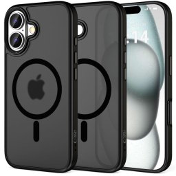 Husa Husă Tech-Protect Magmat MagSafe pentru iPhone 16, compatibilă MagSafe, finisaj mat, neagră