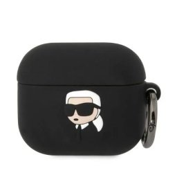 Husă Karl Lagerfeld Silicone Karl Head 3D pentru AirPods 3 – Negru