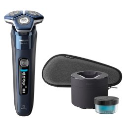 Aparat de barbierit Shaver Series 7000 S7885/50, acumulator, autonomie 60 min, SkinIQ, albastru