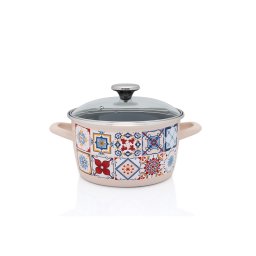 Oala 6l cu capac din sticla Porto Metalacemail/24cm/6l