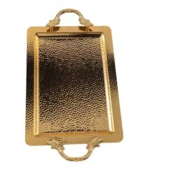 Tava servire dreptunghiulara cu manere Deco Art, 50 x 32 cm, Auriu