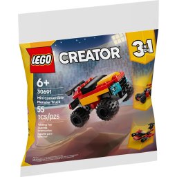 CREATOR 3 IN 1 Mini Monster Truck Decapotabilă 55piese 6ani+