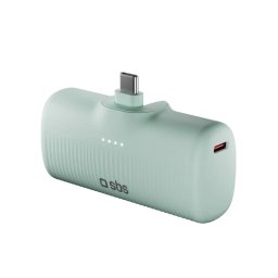 Baterie externa EcoPower 5000 mAh 10W cu port USB-C încorporat - Verde