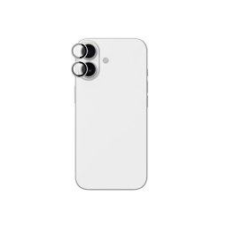 Folie de sticlă pentru cameră AmazingThing cu ramă din aluminiu pentru Apple iPhone 17 - argintiu