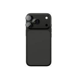 Folie de sticlă safir pentru cameră AmazingThing Sapphire pentru Apple iPhone 17 Pro / Pro Max - cu ramă gri