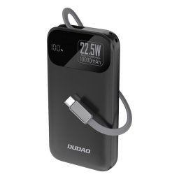 Baterie externa K31 10000 mAh 22.5W PD with Built-in Cable - Black