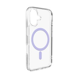 Husa Puro Lite Mag TPU+PC Case Compatible with MagSafe for iPhone 17 - Transparent with Pink Ring