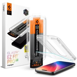 Spigen Retail Spigen Glass tR EZ Fit Pro HD 1 Pack transparency - Folie protecție ecran din Sticlă securizată - compatibil cu Apple iPhone 17/16 Pro / 17 - Set multiple bucăți