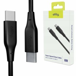 Cablu de date si incarcare Allity AUC-02 USB-C to USB-C 60W 2m Negru
