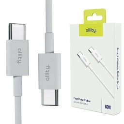 Cablu de date si incarcare Allity AUC-03 USB-C to USB-C 60W 2m Alb