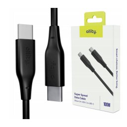Cablu de date si incarcare Allity AUC-02 USB-C to USB-C 100W 2m Negru