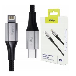 Cablu de date si incarcare AUC-01 USB-C to Lightning 27W 1m Negru