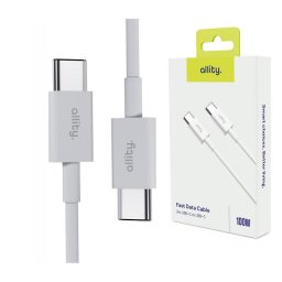 Cablu de date si incarcare Allity AUC-03 USB-C to USB-C 2m 100W Alb