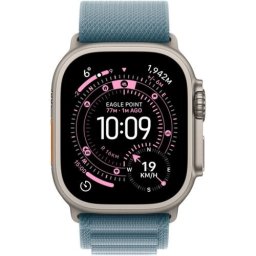 Smartwatch Watch Ultra 3 Titanium, 1.98 inch, 5G, Light Blue Alpine Loop
