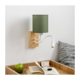 Lampă LED de perete Brilagi NUBILA WOOD 1xE27/25W/230V + LED/3W stejar/verde
