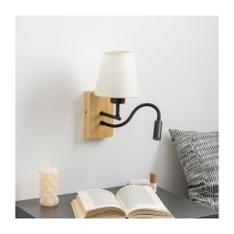 Lampă LED de perete Brilagi NUBILA WOOD 1xE27/25W/230V + LED/3W stejar/crem