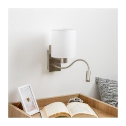 Lampă LED de perete Brilagi NUBILA 1xE27/25W/230V + LED/3W crom mat/alb