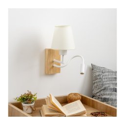 Lampă LED de perete Brilagi NUBILA WOOD 1xE27/25W/230V + LED/3W stejar/crem