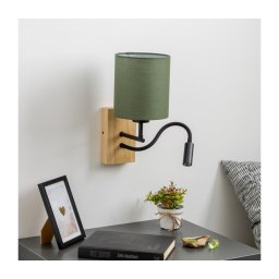 Lampă LED de perete Brilagi NUBILA WOOD 1xE27/25W/230V + LED/3W stejar/verde