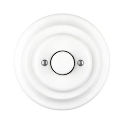 Bohemia-Design - Dimmer retro rotativ din porțelan cu ramă, 250 V / 10 A, alb