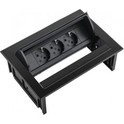 Priza modulara eGST, Filex Power Desk In, 3x 230V, negru, Fellowes