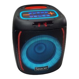 BOXA SPACER portabila bluetooth Bear, RMS: 40W, 8" woofer+1tweeter, acumulator 7.4V, 2500mAh, input : Blutooth, AUX audio, radio FM, guitar/micrf., USB/microSD, remote control, TWS, black