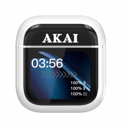 Casti audio Akai, In-ear, cu 4 microfoane, BT, ANC&ENC, Alb-Argintiu