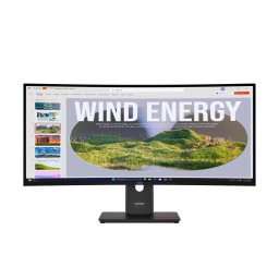 Monitor LCD Lenovo ThinkVision 34" T34WD-40, VA LED, WQHD 3440 x 1440, HDMI, DisplayPort, Ecran curbat, 120 Hz, 4 ms, Negru