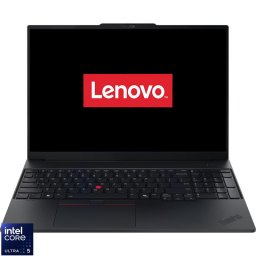 Laptop Lenovo ThinkPad E16 Gen 3, Display 16'' WUXGA 1920x1200, IPS, Procesor Intel® Core™ Ultra 5 225U, Memorie RAM 16GB DDR5, Capacitate de stocare 512GB SSD, Placa video integrata Intel Graphics, No OS, Negru (INT Keyboard)