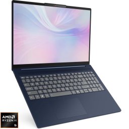 Laptop Lenovo IdeaPad Slim 5 16AKP10, Display 16'' 2.8K 2880x1800, OLED, Procesor AMD Ryzen™ AI 5 340, Memorie RAM 16GB DDR5, Capacitate de stocare 1TB SSD, Placa video integrata AMD Radeon 840M, Free DOS, Albastru (INT Keyboard)