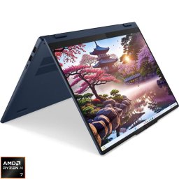 Laptop Lenovo IdeaPad 5 2-in-1 16AKP10, Display 16'' WUXGA 1920x1200, IPS, Touch, Procesor AMD Ryzen™ Al 7 350, Memorie RAM 16GB LPDDR5X, Capacitate de stocare 1TB SSD, Placa video integrata AMD Radeon 860M, Windows 11 Home, Albastru (INT Keyboard)