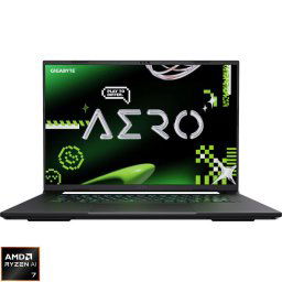 Laptop Gaming GIGABYTE AERO X16 1VH, Display 16" WQXGA (2560 x 1600), Procesor AMD Ryzen™ Al 7 350, Memorie RAM 16GB DDR5, Capacitate de stocare 1TB SSD, Placa video dedicata NVIDIA GeForce RTX 5060 8GB, Windows 11 Home, Gri