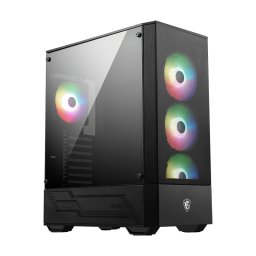 Carcasa MSI MAG FORGE 112R, Middle Tower, ATX, mATX, mITX, 4 ventilatoare incluse, fara sursa, Negru