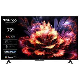 Televizor LED TCL 75V6C, Smart TV, 189 cm, Ultra HD 4K, Google TV, Clasa E, Negru