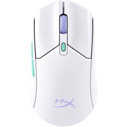 Mouse gaming wireless HyperX Pulsefire Haste Core 2, 12000 DPI, ultrausor (70 g), 2,4GHz/Bluetooth 5.2, autonomie pana la 100 de ore, 6 butoane, software NGENUITY, PTFE skates, Alb