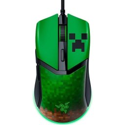 Mouse Gaming Razer Cobra Minecraft Edition, cu fir, 8500 dpi, 6 butoane programabile, iluminare RGB, Verde
