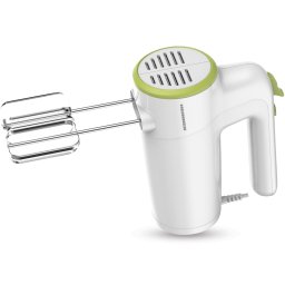 Mixer de mana Heinner HM-300GR, 300w, 6 viteze+turbo, 2 seturi accesorii inox, Alb-Verde