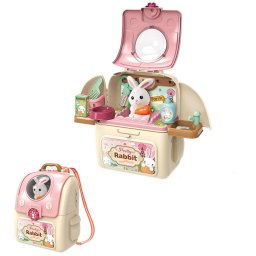 Jucarie 2 in 1 Set ghiozdan Rovo 968, Iepuras, Accesorii incluse