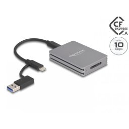 Cititor de carduri Delock 91012, USB type C la CFexpress type A, Gri