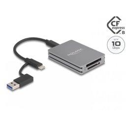 Cititor de carduri Delock 91011, USB type C la SD/CFexpress type B, Gri