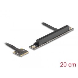 Adaptor Delock 81294, Mini PCIe la PCIe 3.0 x16 unghi 90 grade, cablu 20 cm