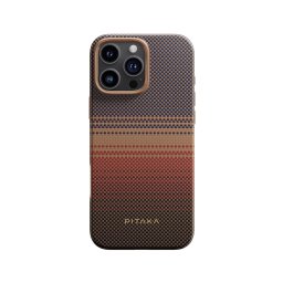 Husa PITAKA Military Grade compatibila cu iPhone 16 Pro, Sunset